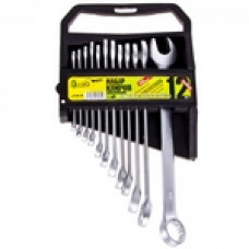 Набір ріжково-накидних ключів 12 предметів 6-22 мм пластиковий бокс