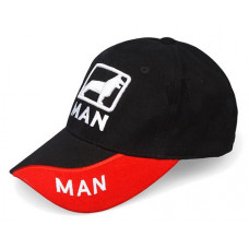 Кепка з логотипом MAN, чорно-червона