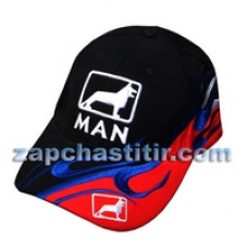 Кепка з логотипом MAN, чорно-червоно-синя