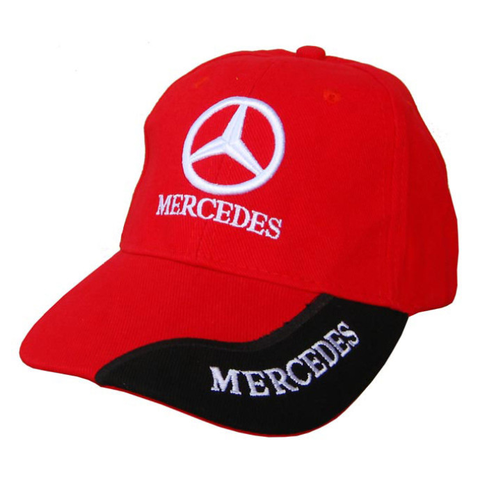 Кепка з логотипом Mercedes червоно-чорна Кепка з логотипом Mercedes червоно-чорна