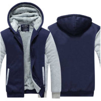 Куртка без надписи сине-белая с капюшоном и подкладкой флис Куртка без надписи сине-белая с капюшоном и подкладкой флис