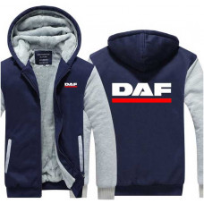 Куртка DAF синьо-біла з капюшоном та підкладкою фліс Куртка DAF синьо-біла з капюшоном та підкладкою фліс