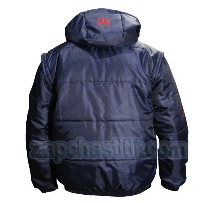 Куртка MERCEDES синьо-червона, болонева з капюшоном Куртка MERCEDES синьо-червона, болонева з капюшоном