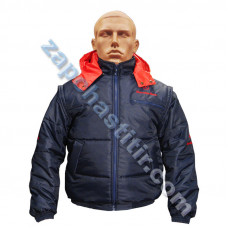 Куртка MERCEDES синьо-червона, болонева з капюшоном