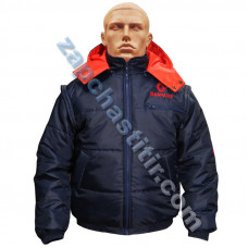 Куртка RENAULT синьо-червона, болонева з капюшоном