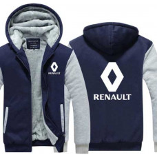 Куртка RENAULT сине-белая с капюшоном и подкладкой флис