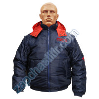 Куртка VOLVO синекрасная, болоневая c капюшоном Куртка VOLVO синекрасная, болоневая c капюшоном