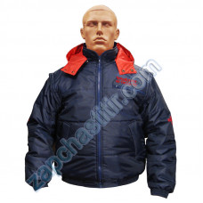 Куртка VOLVO синьо-червона, болонева з капюшоном