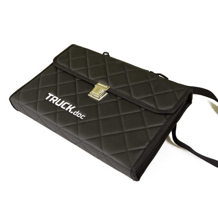 Папка з екошкіри для документов TIR, чорна (зверху ручка та ремінець через плече) Папка з екошкіри для документов TIR, чорна (зверху ручка та ремінець через плече)