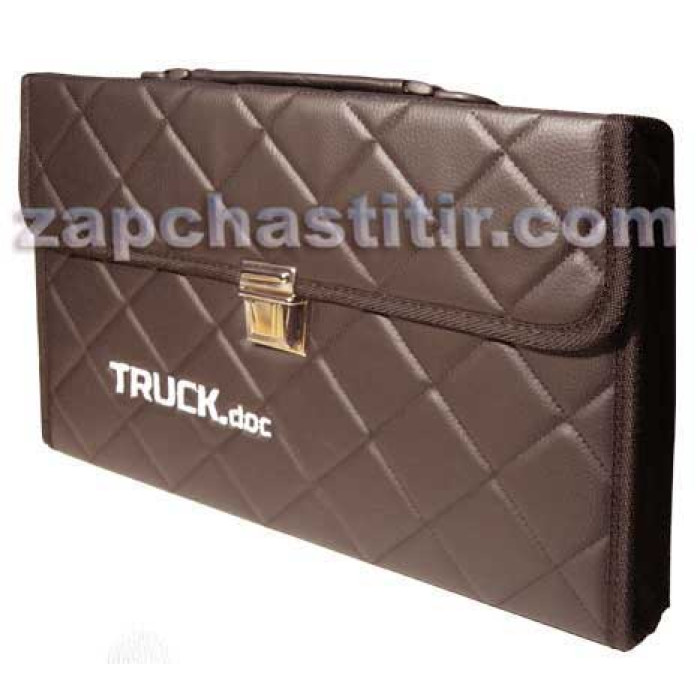 Папка з екошкіри для документів TIR, коричнева (зверху ручка та ремінець через плече) Папка з екошкіри для документів TIR, коричнева (зверху ручка та ремінець через плече)