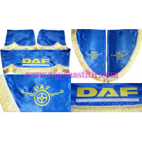 Комплект шторок DAF сині бахрома золотиста