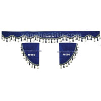 Комплект шторок IVECO синие, кисточки белые Комплект шторок IVECO синие, кисточки белые