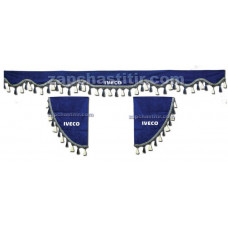 Комплект шторок IVECO сині, пензлики білі
