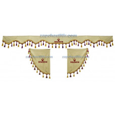 Комплект шторок MAGNUM бежеві, пензлики бордові