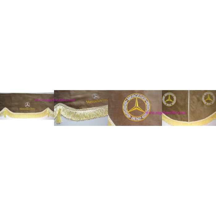 Комплект шторок MERCEDES коричневі бахрома бежевозолотіста Комплект шторок MERCEDES коричневі бахрома бежевозолотіста