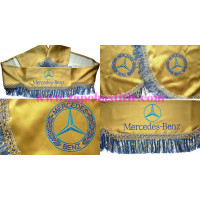 Комплект шторок MERCEDES золотистые бахрома синезолотистая Комплект шторок MERCEDES золотистые бахрома синезолотистая