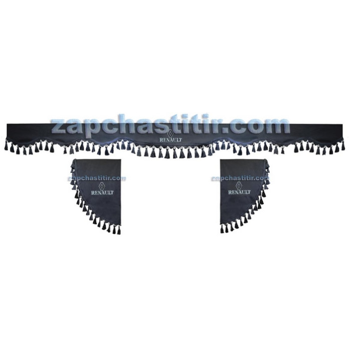 Комплект шторок RENAULT серые, кисточки серые Комплект шторок RENAULT серые, кисточки серые