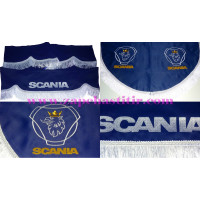 Комплект шторок SCANIA синие бахрома белая Комплект шторок SCANIA синие бахрома белая
