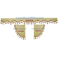 Комплект шторок VOLVO бежеві, пензлики бордові Комплект шторок VOLVO бежеві, пензлики бордові