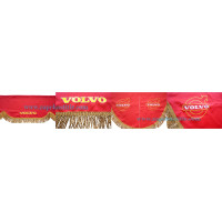 Комплект шторок VOLVO червоні бахрома золотиста. Комплект шторок VOLVO червоні бахрома золотиста.