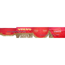Комплект шторок VOLVO червоні бахрома золотиста. Комплект шторок VOLVO червоні бахрома золотиста.