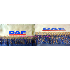 Шторка на лобове скло DAF бежева бахрома золотисто-синя