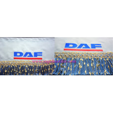 Шторка на лобове скло DAF сіра бахрома золотисто-синя