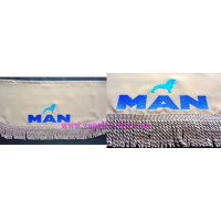 Шторка на лобове скло MAN бежева бахрома золотиста Шторка на лобове скло MAN бежева бахрома золотиста