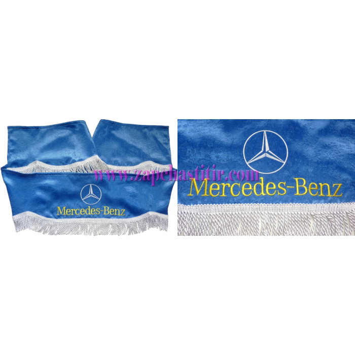 Шторка на лобове скло MERCEDES синя, бахрома срібляста Шторка на лобове скло MERCEDES синя, бахрома срібляста