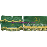 Шторка на лобове скло MERCEDES зелена, бахрома золотисто-зелена Шторка на лобове скло MERCEDES зелена, бахрома золотисто-зелена