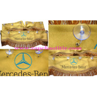 Шторка на лобове скло MERCEDES золотиста, бахрома коричнево-золотиста (кріплення: присоски на люверсах) Шторка на лобове скло MERCEDES золотиста, бахрома коричнево-золотиста (кріплення: присоски на люверсах)