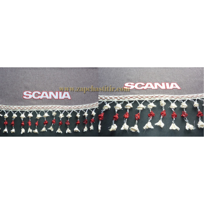 Шторка на лобове скло SCANIA сіра пензлика біло-червоні Шторка на лобове скло SCANIA сіра пензлика біло-червоні