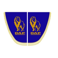 Шторки бокові DAF сині з пензликами