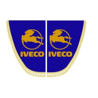 Шторки боковые Iveco синие с кисточками