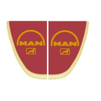 Шторки боковые MAN бордовые с кисточками