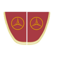 Шторки бокові Mercedes бордові з пензликами