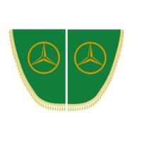Шторки боковые Mercedes зеленые с кисточками
