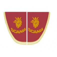 Шторки бокові SCANIA бордові з пензликами