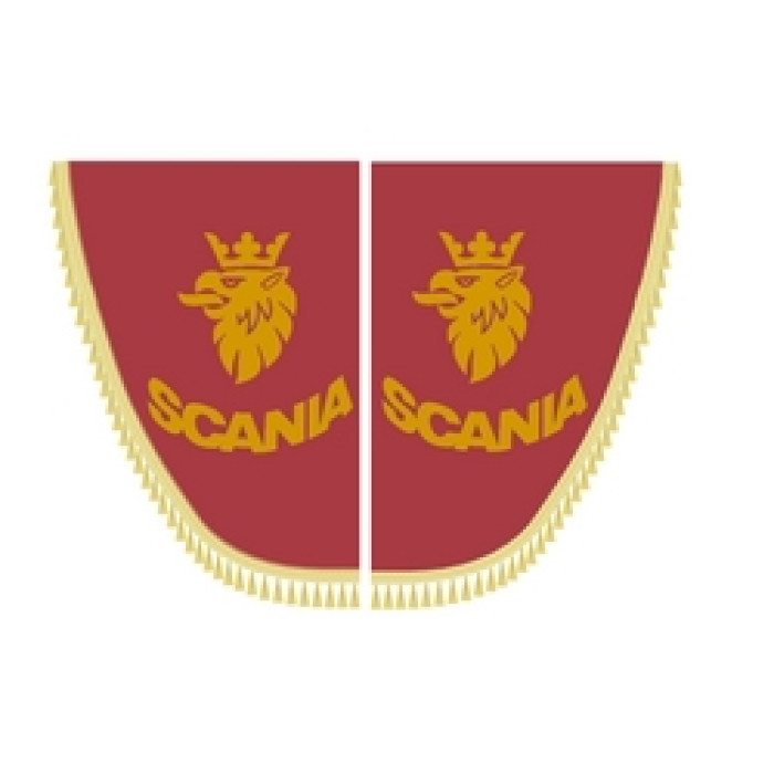 Шторки бокові SCANIA бордові з пензликами Шторки бокові SCANIA бордові з пензликами