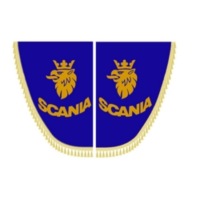 Шторки бокові SCANIA сині з пензликами Шторки бокові SCANIA сині з пензликами