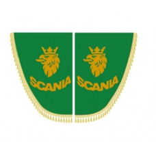 Шторки бокові SCANIA зелені з пензликами