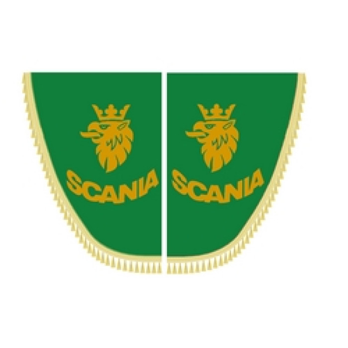 Шторки бокові SCANIA зелені з пензликами Шторки бокові SCANIA зелені з пензликами