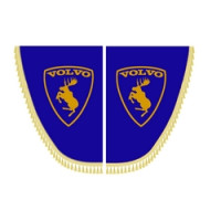 Шторки боковые VOLVO "Лоси" синие с кисточками
