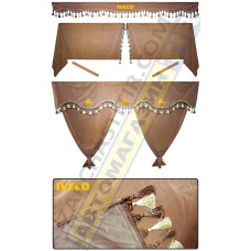 Штори в IVECO STRALIS-EUROTECH, комплект, Лобова штора, Сонцезахисна шторка, Спальник (коричневий) Штори в IVECO STRALIS-EUROTECH, комплект, Лобова штора, Сонцезахисна шторка, Спальник (коричневий)