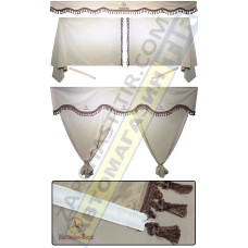 Штори в MERCEDES ACTROS, комплект, Лобова штора, Сонцезахисна шторка, Спальник (бежевий)