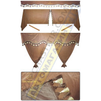 Штори в MERCEDES ACTROS, комплект, Лобова штора, Сонцезахисна шторка, Спальник (коричневий) Штори в MERCEDES ACTROS, комплект, Лобова штора, Сонцезахисна шторка, Спальник (коричневий)