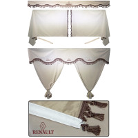 Штори в RENAULT PREMIUM, комплект, Лобова штора, Сонцезахисна шторка, Спальник (бежевий)