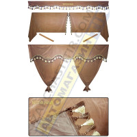 Штори в SCANIA R TOPLINE, комплект, Лобова штора, Сонцезахисна шторка, Спальник (коричневий) Штори в SCANIA R TOPLINE, комплект, Лобова штора, Сонцезахисна шторка, Спальник (коричневий)