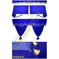 Штори в VOLVO FH, комплект, Лобова штора, Сонцезахисна шторка, Спальник (синій) Штори в VOLVO FH, комплект, Лобова штора, Сонцезахисна шторка, Спальник (синій)
