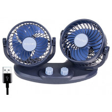 Вентилятор автомобільний, 5V (USB), ручний поворот, дві швидкості, кріплення двосторонній скотч Вентилятор автомобільний, 5V (USB), ручний поворот, дві швидкості, кріплення двосторонній скотч